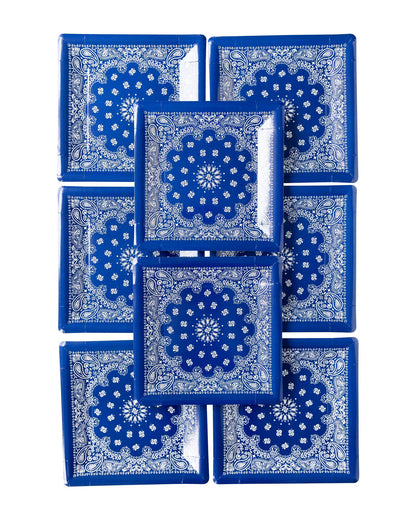 Blue Bandana Paper Plates