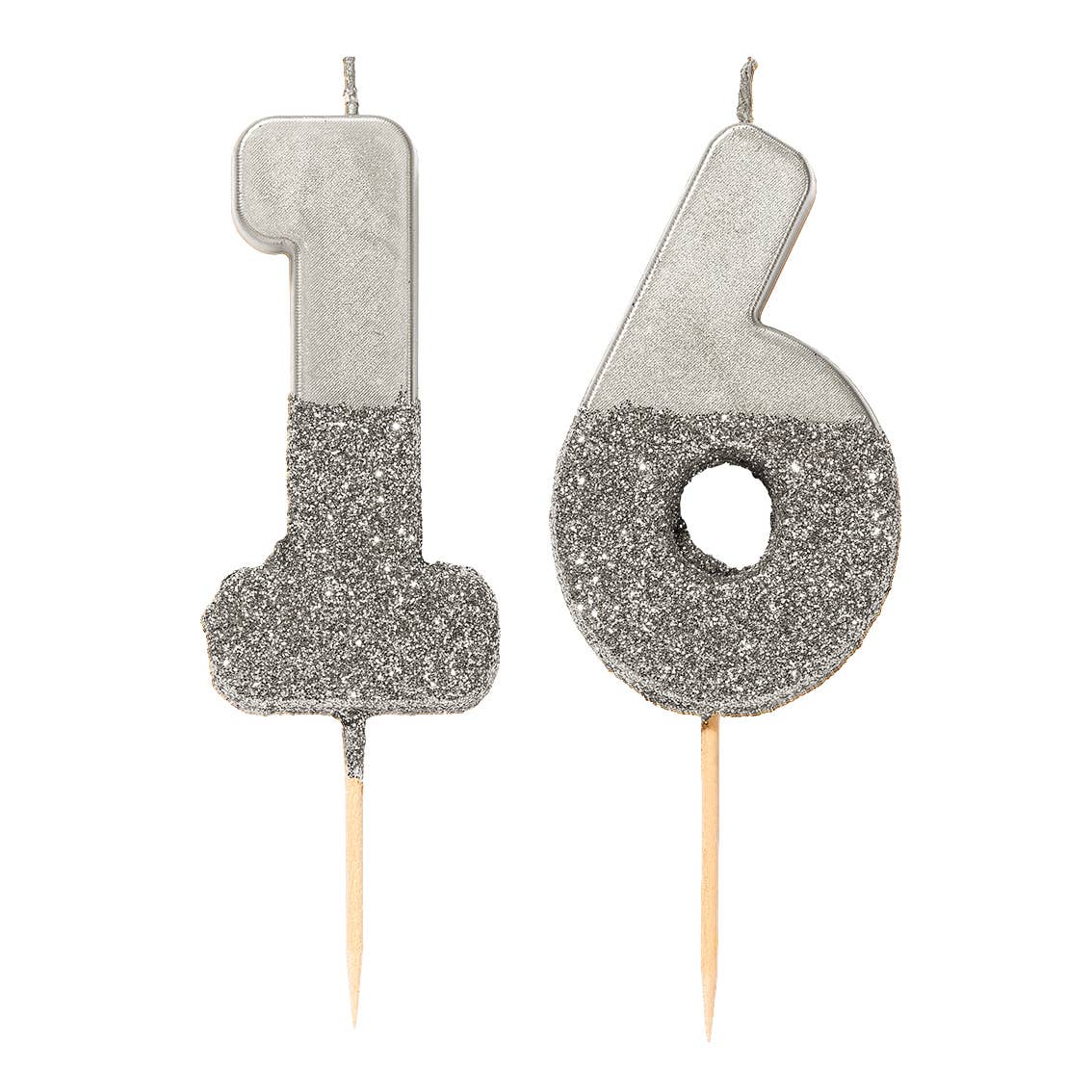 Silver Number Candles