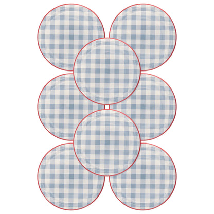 Hamptons Blue Gingham Plates
