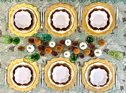 Brown Scalloped Lunch Plates