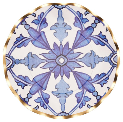 Moroccan Blue Paper Salad Plates