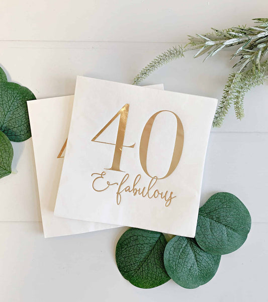 40 & Fabulous Cocktail Napkins