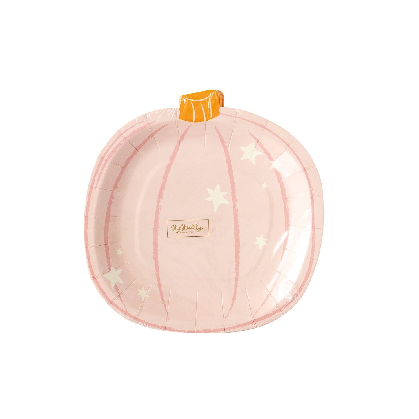 Pink Pumpkin & Stars Shaped Paper Plate