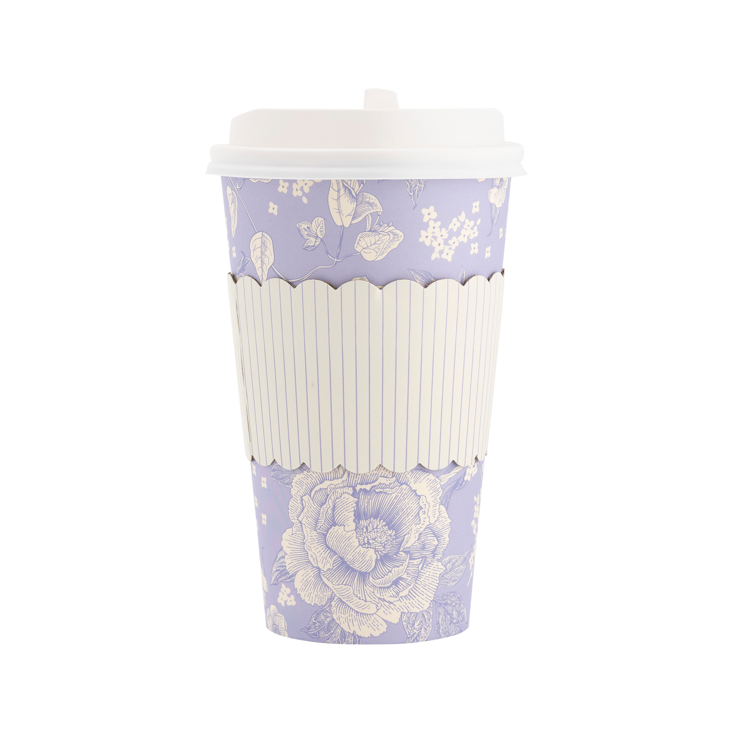 Blue Floral Paper To Go Coffee Cups