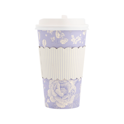 Blue Floral Paper To Go Coffee Cups