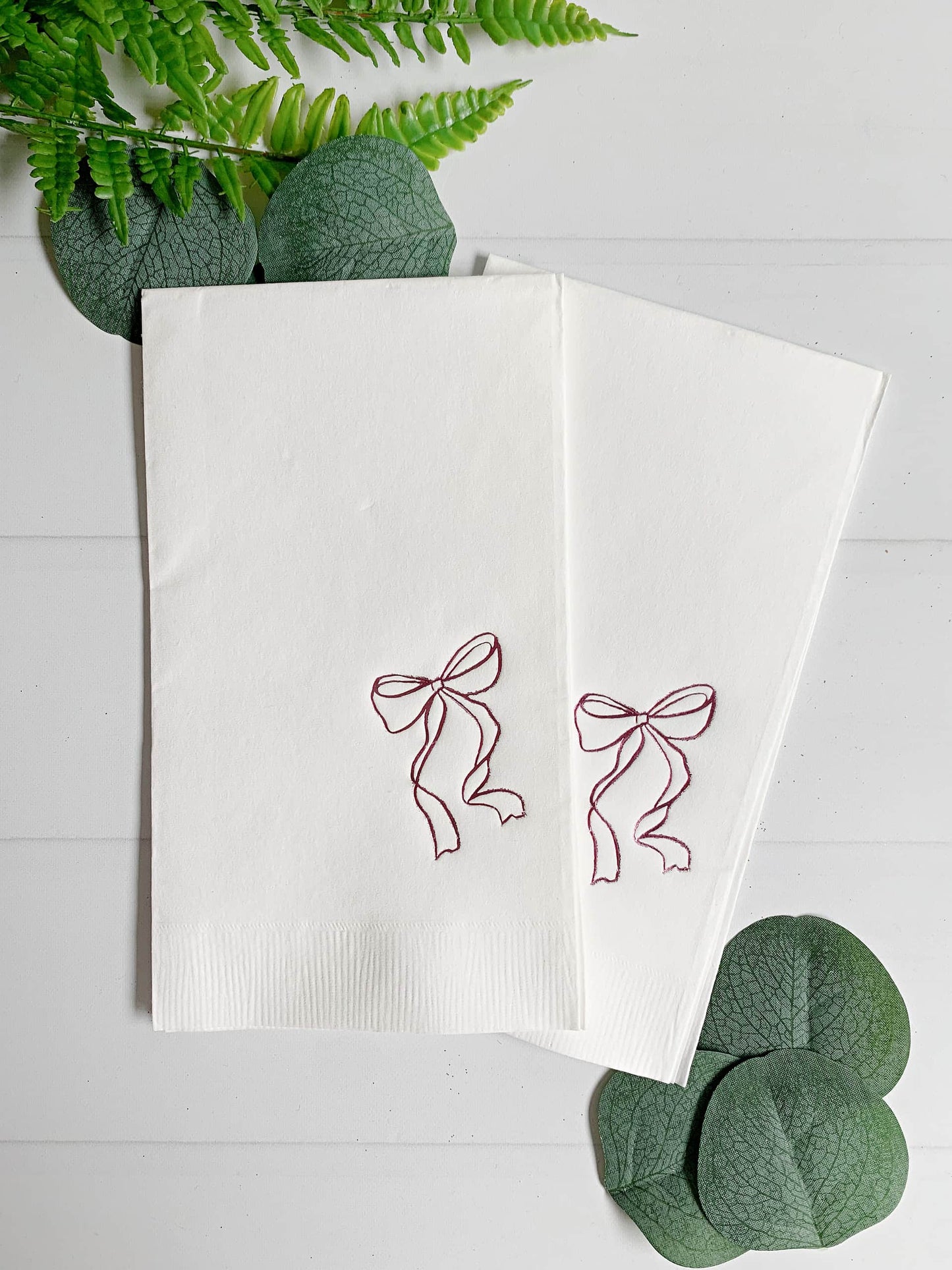 The Knot Dinner Napkin - Pink on White