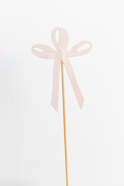 Ribbon Bow Cake Toppers 8 Pack - Blue Mint Mustard Pink Party Decorations