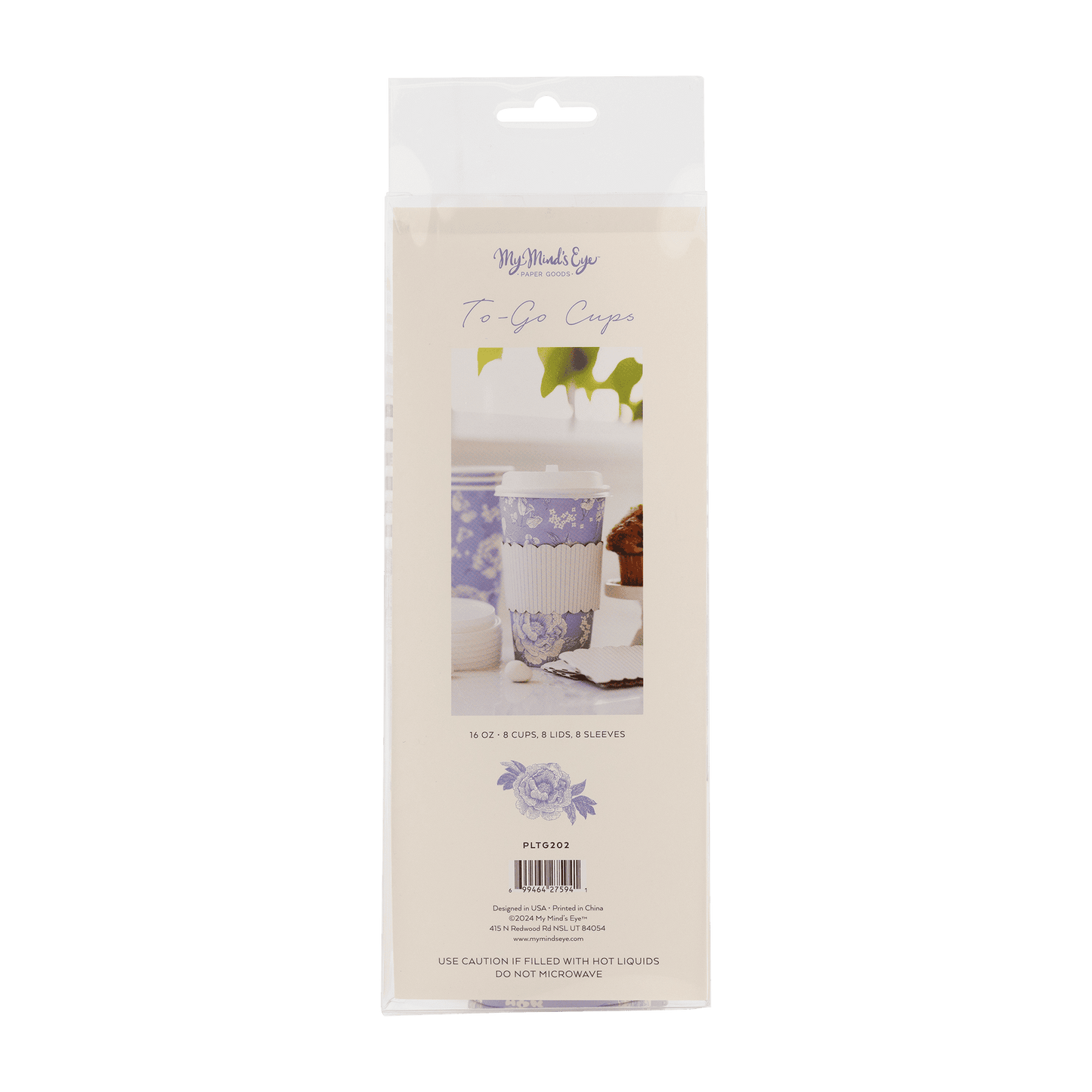 Blue Floral Paper To Go Coffee Cups