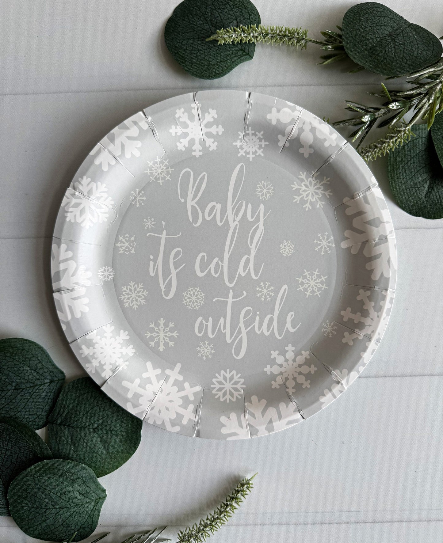 Baby It's Cold Outside Silver Grey Cake Plates