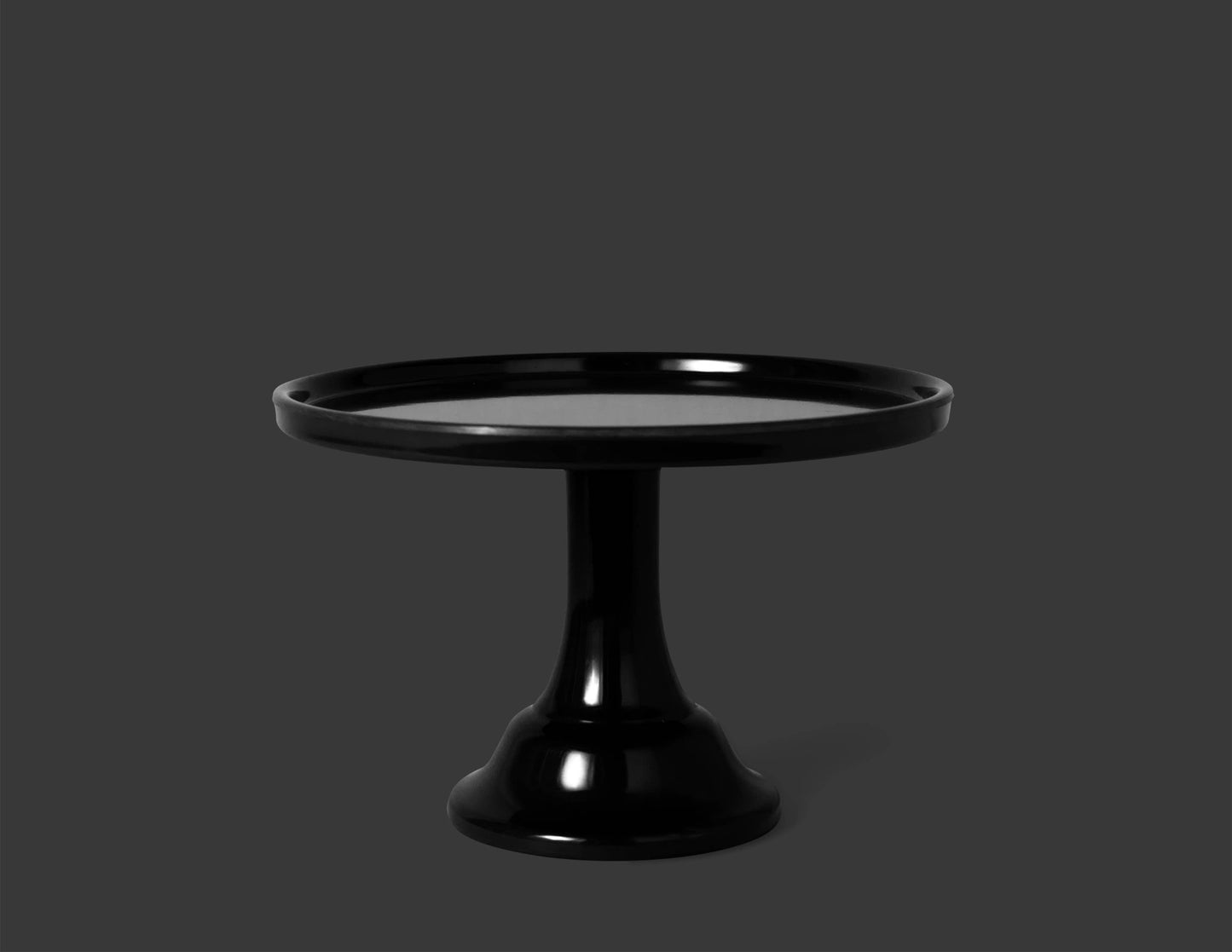 Black Melamine Cake Stand - 8.5 Inch Small Reusable