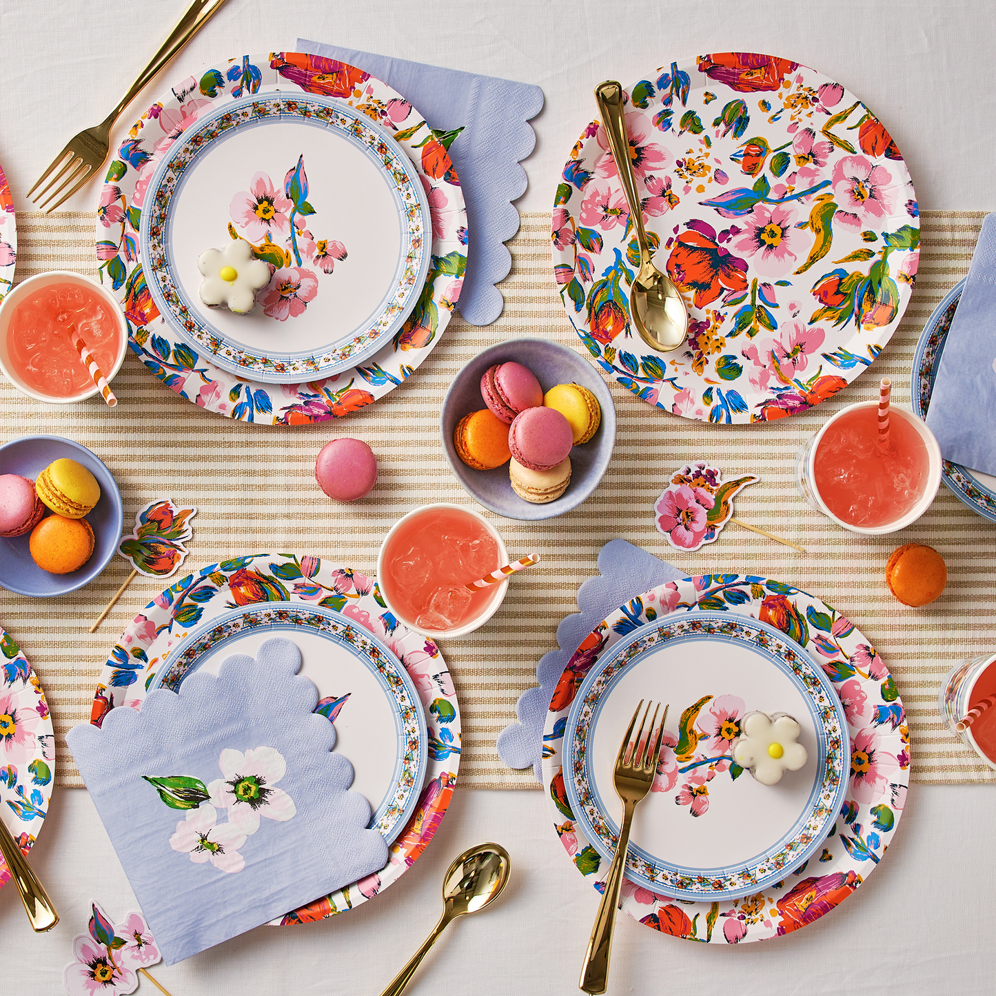 Ice Blue Floral Cocktail Napkins - Vera Bradley