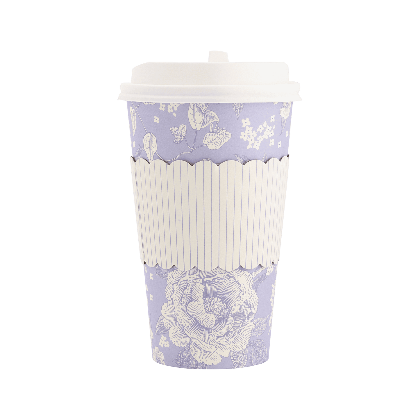 Blue Floral Paper To Go Coffee Cups