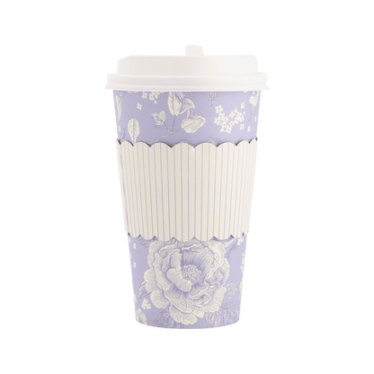 Blue Floral Paper To Go Coffee Cups