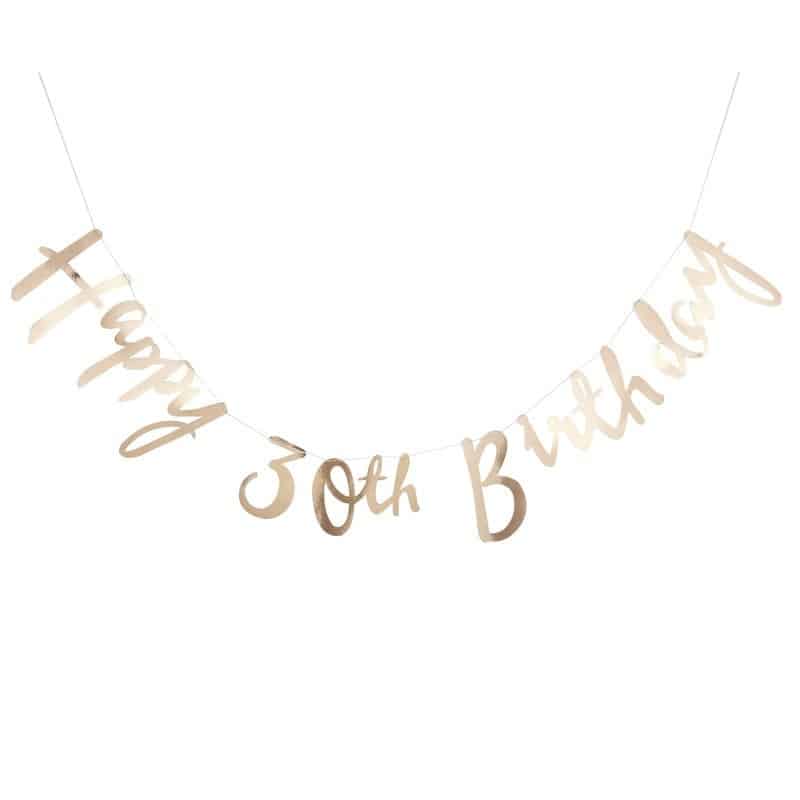 30th Birthday Banner - Gold