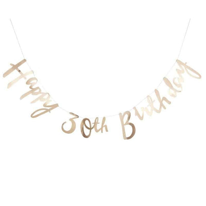 30th Birthday Banner - Gold