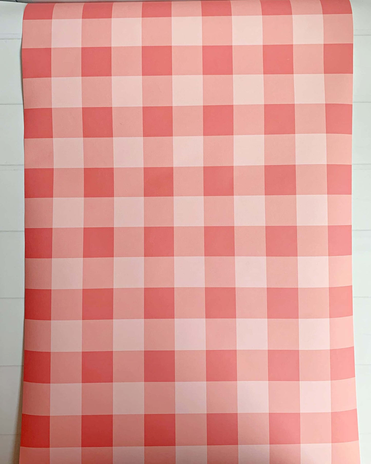 Pink Gingham Paper Table Runner