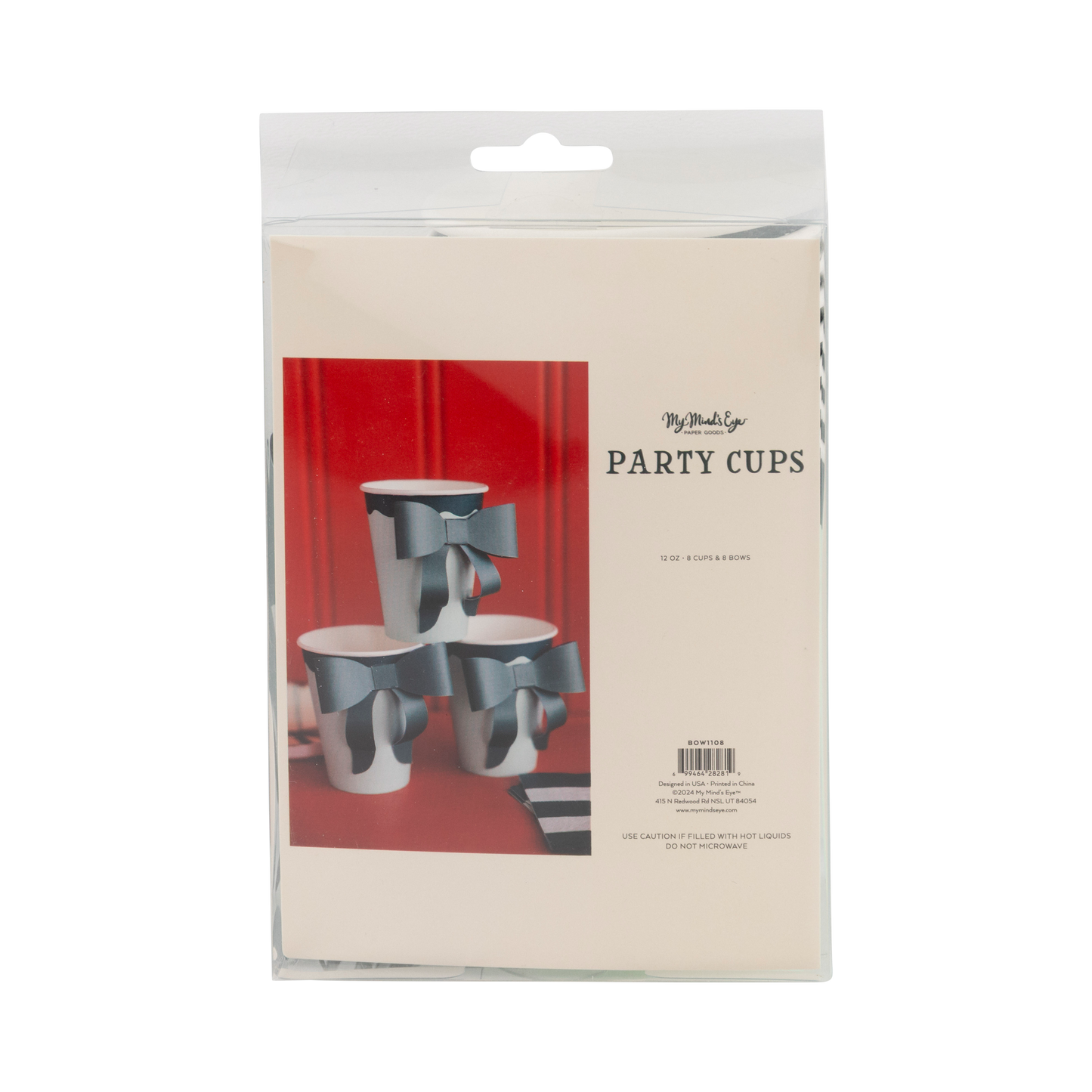 Emerald Green Bow on Mint Christmas Party Cups