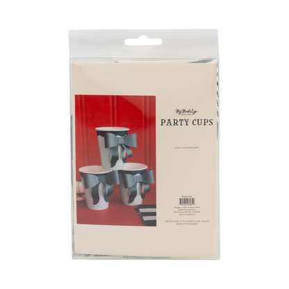 Emerald Green Bow on Mint Christmas Party Cups