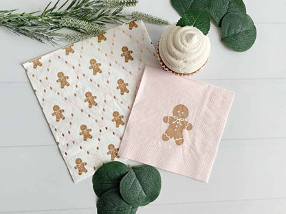 Gingerbread Luncheon Napkins - Christmas Party Napkins Set of 20