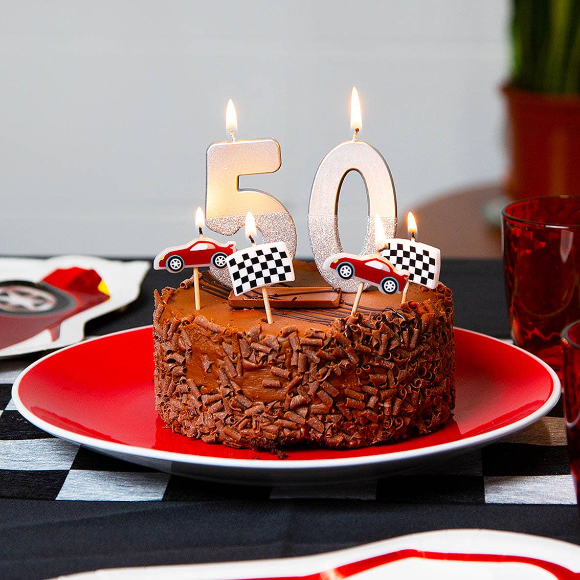 Number 5 Birthday Candle - Silver Glitter | Cake Topper