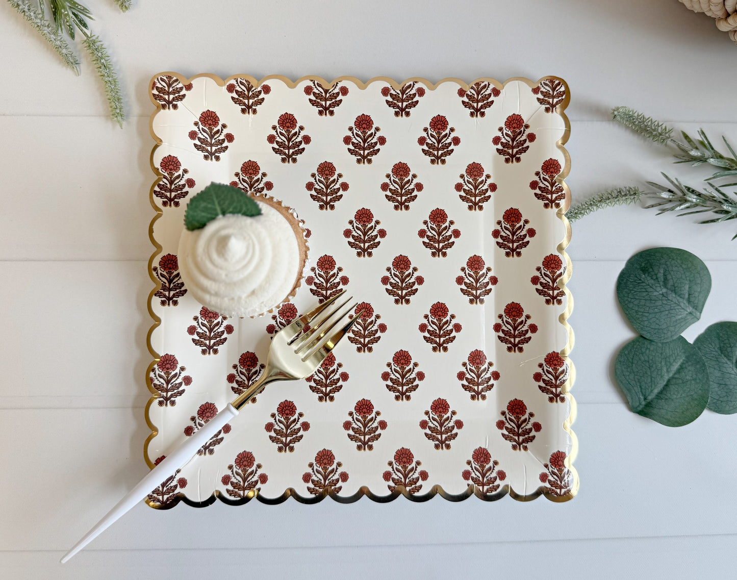 Give Thanks Floral Paper Plates - Charming Farmhouse Autumn Entertaining (8 Pack)