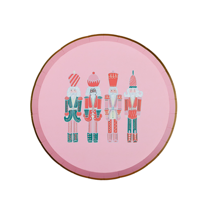 Elegant Pink Nutcracker Dessert and Appetizer Plates