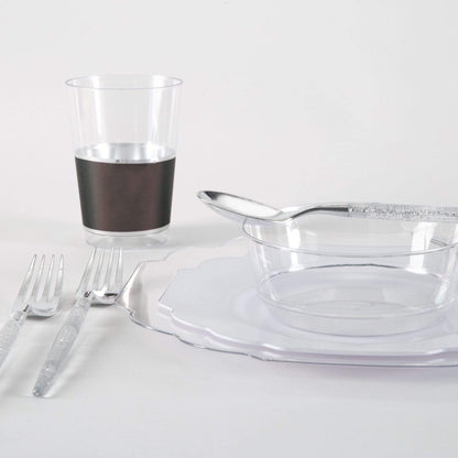 Grey & Silver Plastic Cups