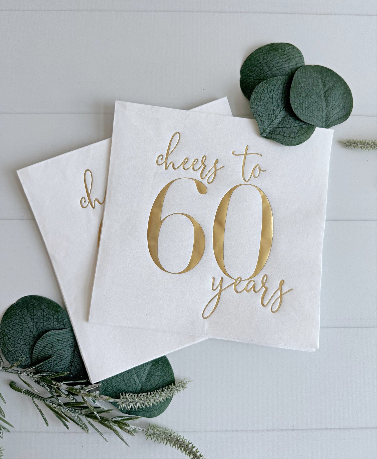 Cheers to 60 Years Luncheon Napkins - Gold Foil - 60th Birthday Party Supplies