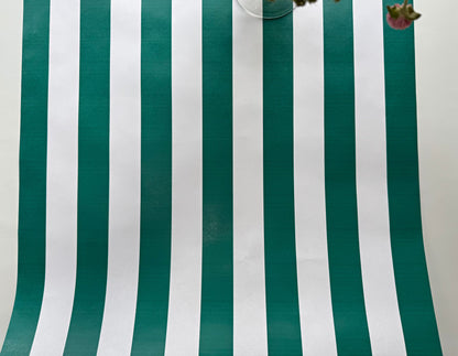 Green Cabana Striped Table Runner