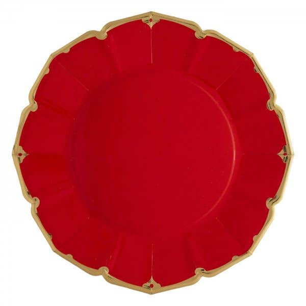 Red Scalloped Dinner Plates