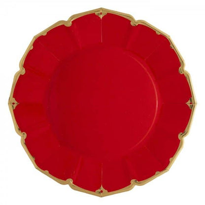 Red Scalloped Dinner Plates