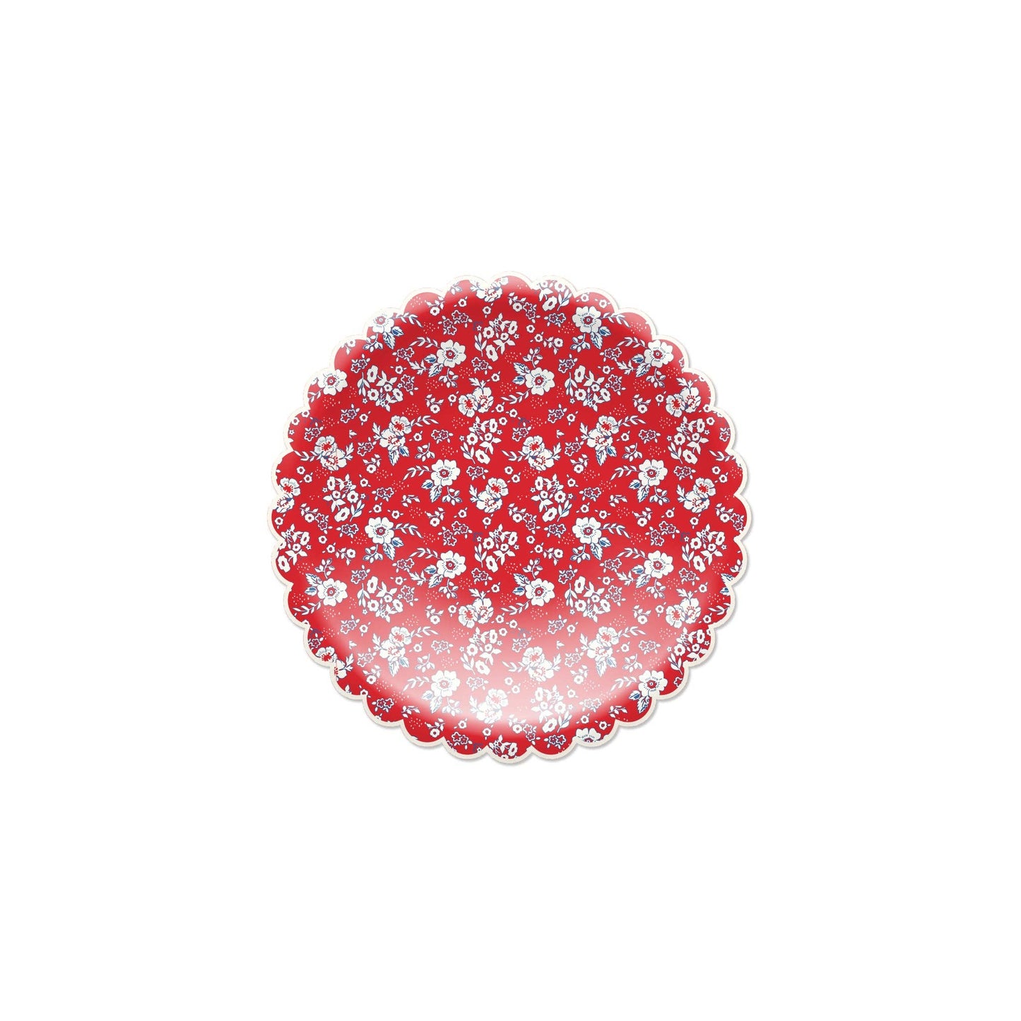 Red Liberty Floral Paper Plate