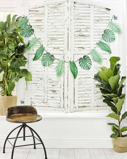 Monstera and Palm Leaf Tropical Garland
