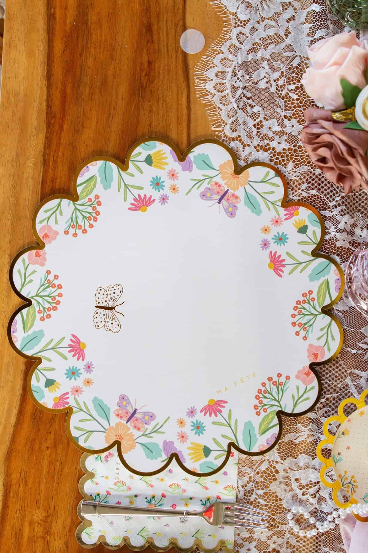 Round Tea Party Paper Placemats