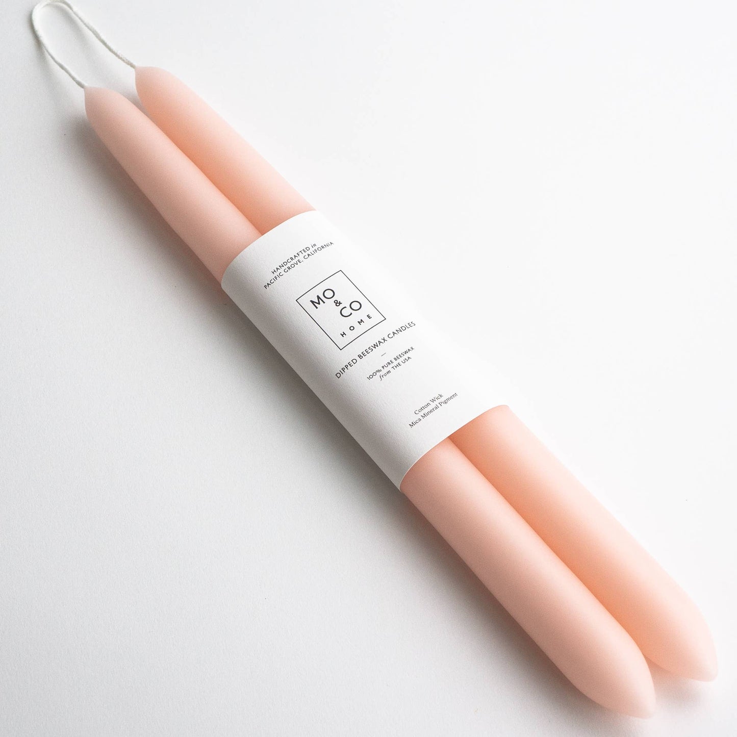 Blush Taper 10 in 100% Beeswax