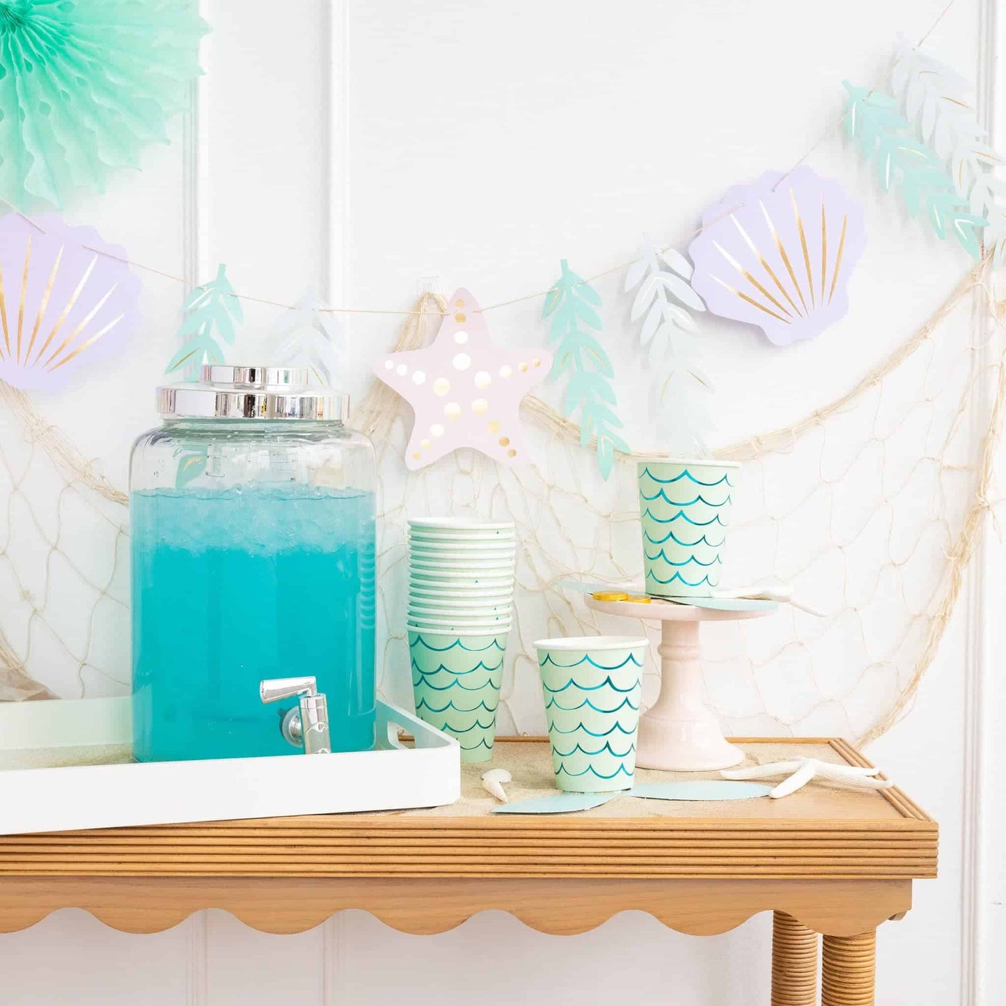 Mermaid Party Cups with Fishscales and a Tail