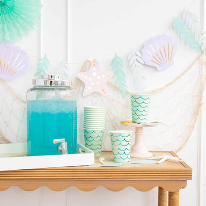 Mermaid Party Cups with Fishscales and a Tail