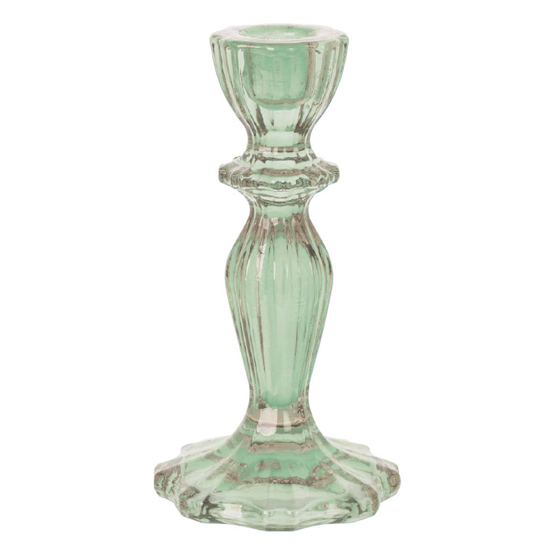 Sage Green Glass Candleholder - Elegant Wedding & Baby Shower Centerpiece Decor