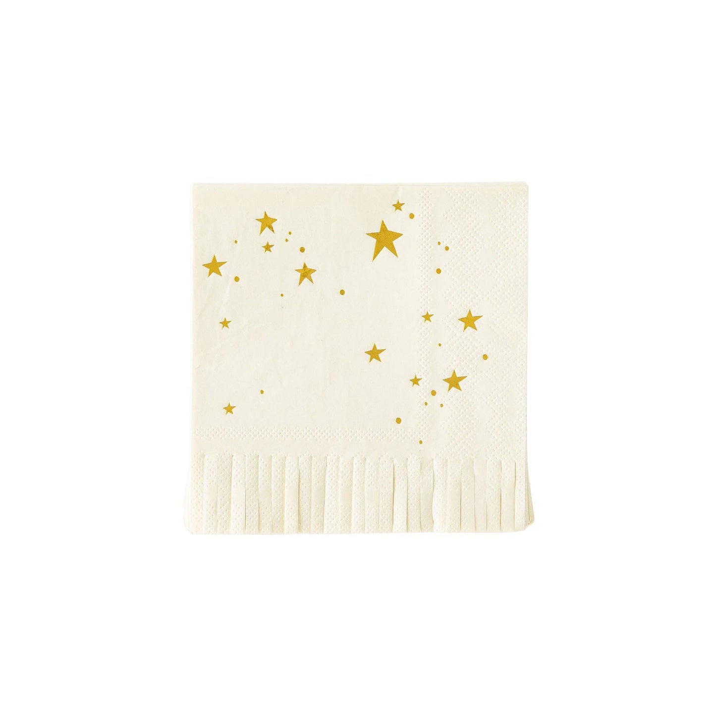 Cream and  Gold Star Cocktail Napkins