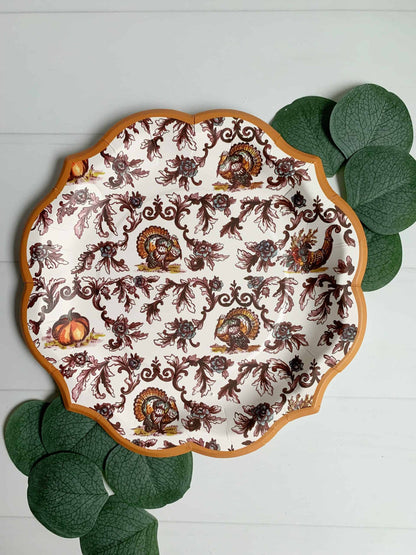 Turkey Toile Paper Salad Plate