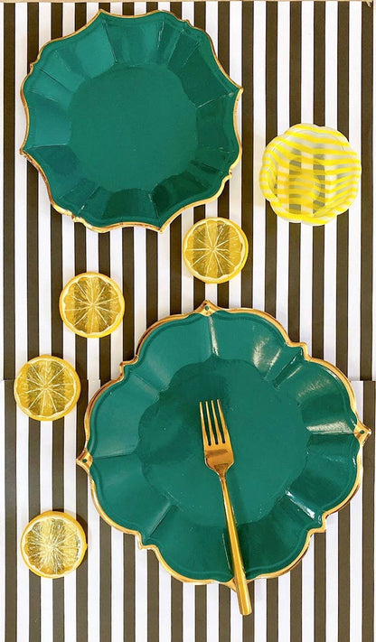 Teal Scalloped Lunch Plates