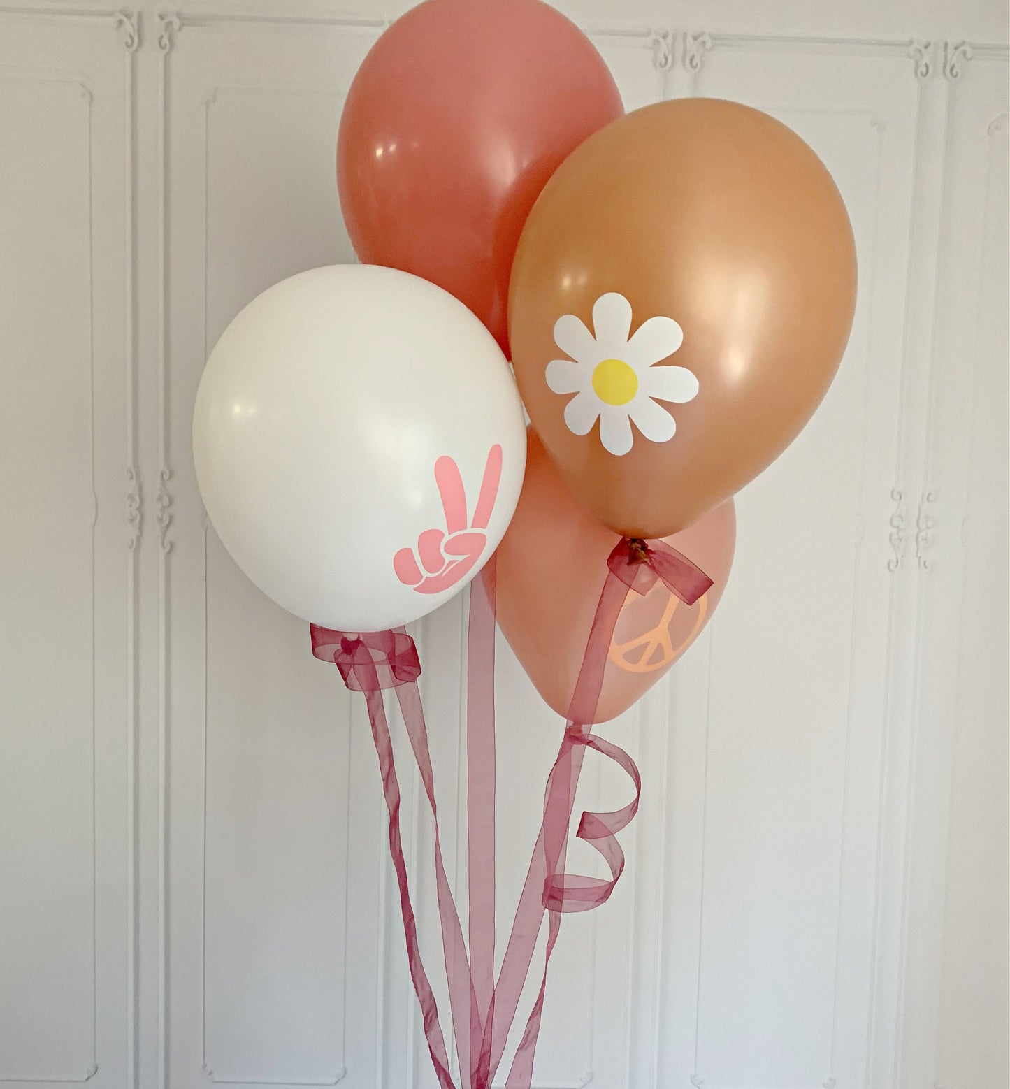 Wide Burgundy Balloon Tails - Set of 5