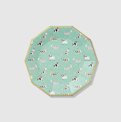 Puppy Party Plates - Mint Dinner