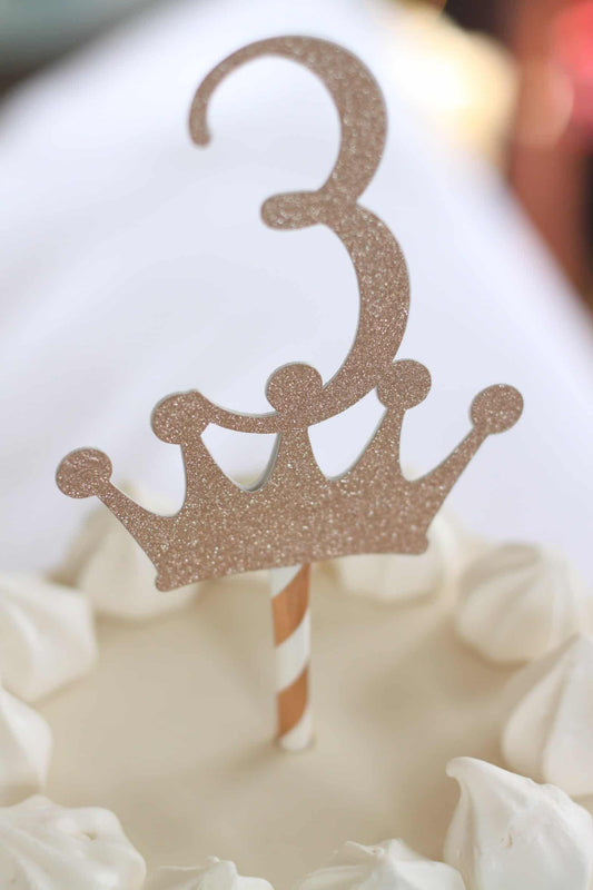 3rd Birthday Crown Cake Topper