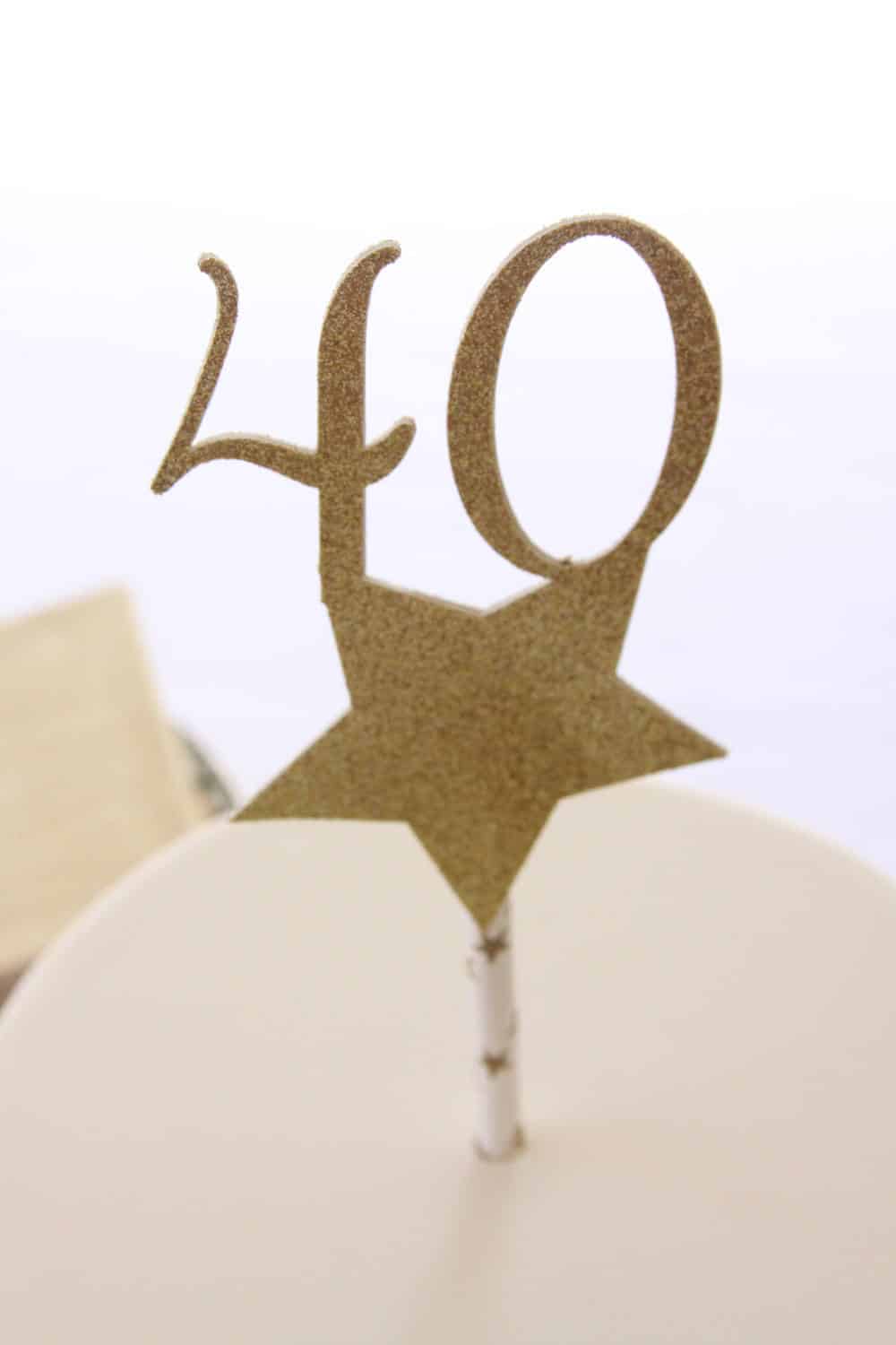 40th Birthday Gold Star Cake Topper
