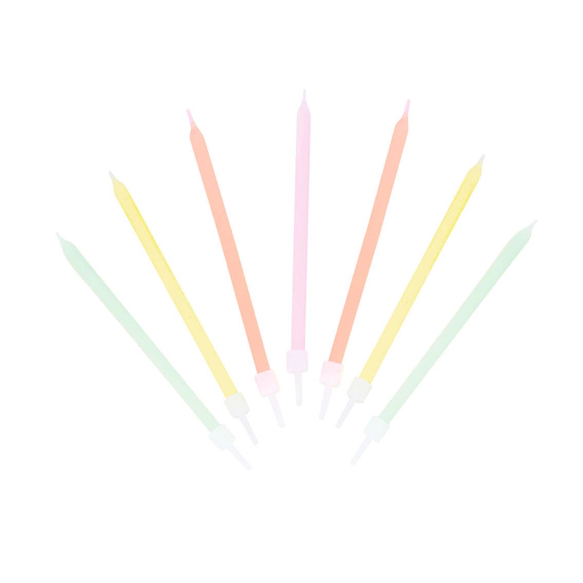 Pastel Birthday Candles | 16 Pack Tall Cake Candles by Talking Tables