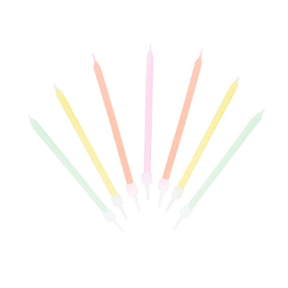 Pastel Birthday Candles | 16 Pack Tall Cake Candles by Talking Tables