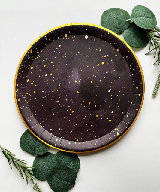 Starry Night Party Plates Large 9 Inch - Space Party Plates, 10 Pack