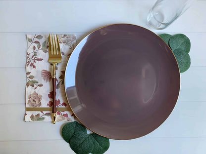 Truffle with Gold Edge Dinner Plates 10.25"