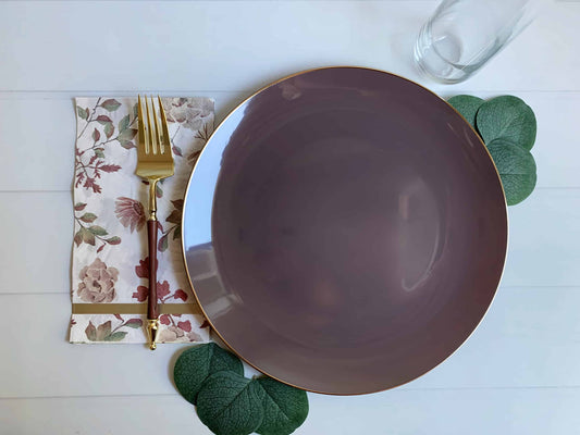 Truffle with Gold Edge Dinner Plates 10.25"